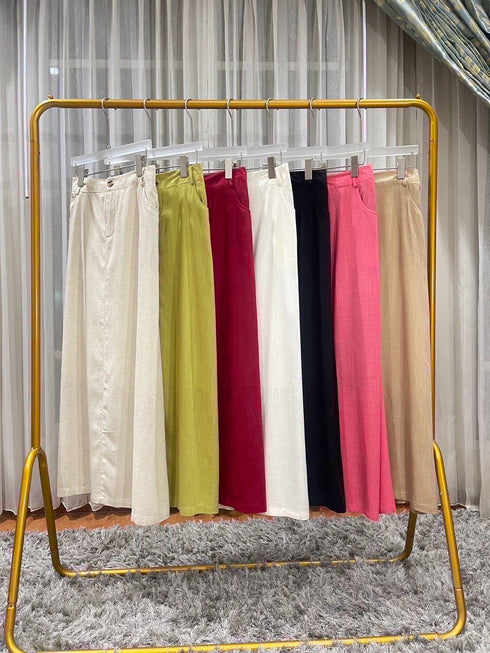Ladies Casual Linen Long Skirts